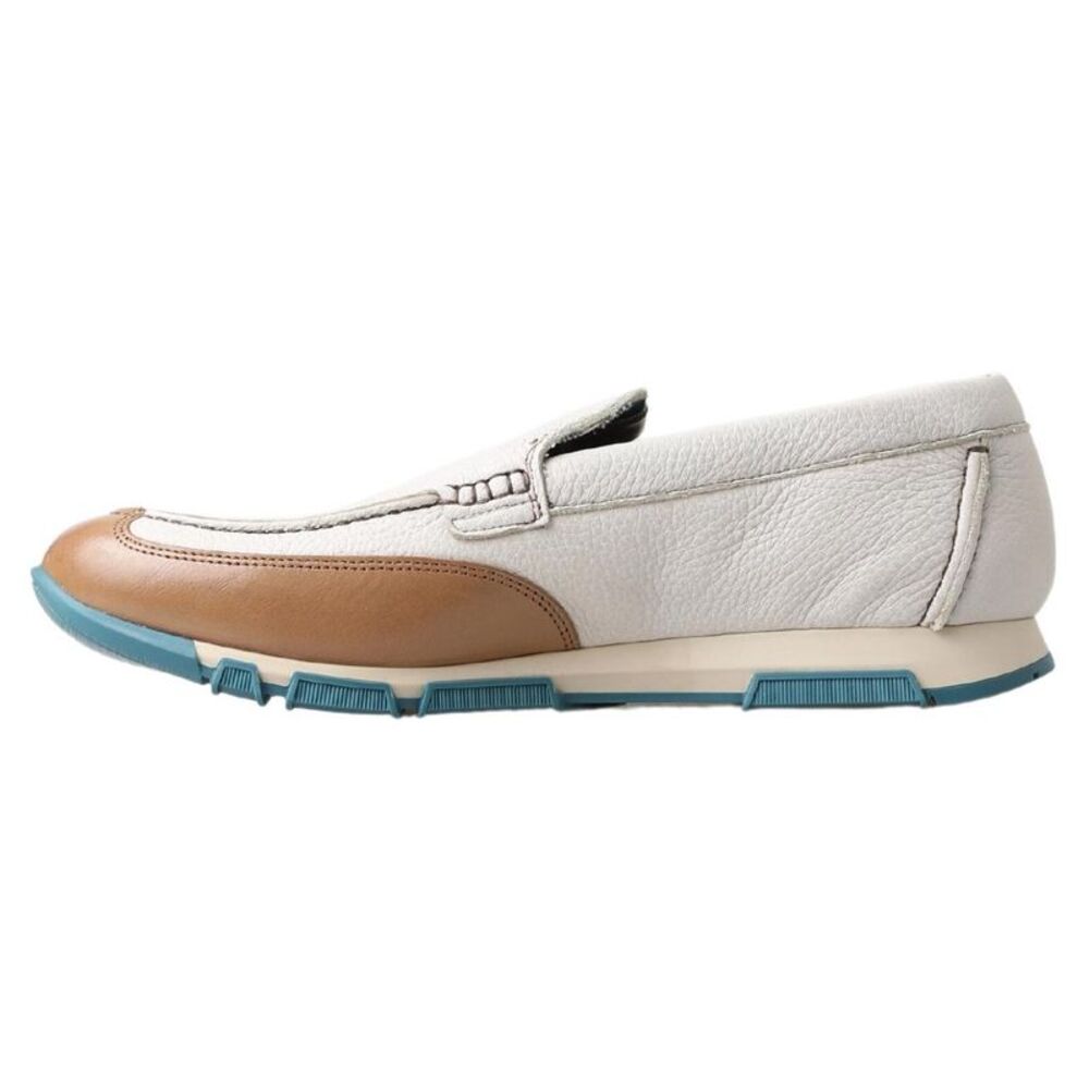 Dolce & Gabbana White Leather Loafers Moccasins Men's Shoes - Picture 2 of 6